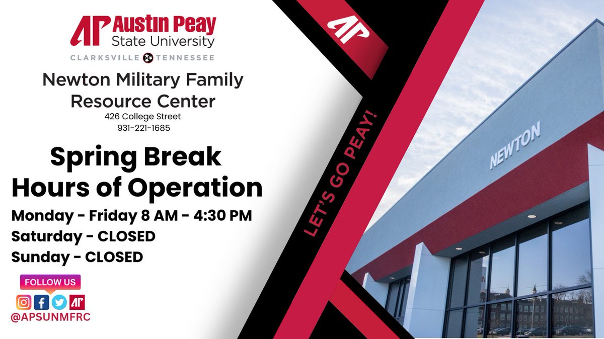 apsunmfrc's tweet photo. Please visit us during the break if you require any educational assistance, computer access, good company, etc.
#supportingyou #apsunmfrc #apsu #military #beagov #army #marines #navy #airforce #spaceforce #nationalguard #coastguard #airguard #veterans #peaypix https://t.co/vA6s1JYHWI