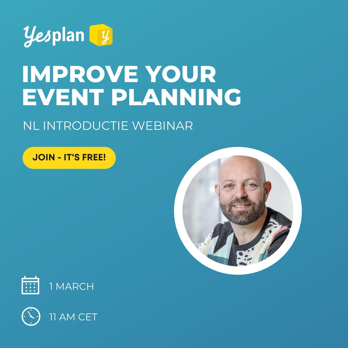 yesplanapp's tweet photo. We organiseren een introductie webinar op 1 maart! 👀

Yesplan is…
All je informatie op één plek.
Geen eindeloze waslijst aan Drives en Docs.
Events maken in een handomdraai.

Maak het mee vanop de eerste rij!
👉https://t.co/vUqgqOKolF
#webinar #yesplan https://t.co/HtprzZW2UT