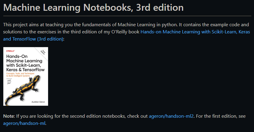 DanKornas's tweet image. 👉 Machine Learning Notebooks

A series of Jupyter notebooks that walk you through the fundamentals of Machine Learning and Deep Learning in python using Scikit-Learn and TensorFlow.

🔗 github.com/ageron/handson…