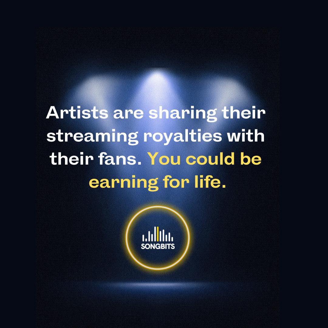 songbitsfans's tweet photo. Attention music fans! Artists are sharing their streaming royalties with fans, giving you the chance to earn for life 🎶 #EarnForLife #StreamingRoyalties #MusicIndustry #jointhemovment https://t.co/nx7RzwQ0Ng