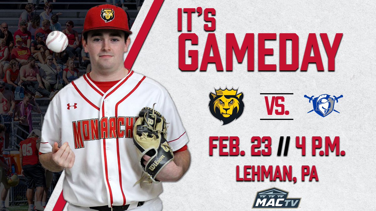 King's College Monarchs (@kingsmonarchs) on Twitter photo BASE | THE WAIT IS OVER! ITāS GAME DAY!
<a href="/KingsBaseballPA/">King's College Baseball</a> takes on Clarks Summit in its season opener at Lake Lehman High School! First pitch of the 2023 season is set for 4 pm!
š - kingscollegeathletics.com/sidearmstats/bā¦
#MonarchNation // #EarnTheCrown BASE | THE WAIT IS OVER! ITāS GAME DAY!
<a href="/KingsBaseballPA/">King's College Baseball</a> takes on Clarks Summit in its season opener at Lake Lehman High School! First pitch of the 2023 season is set for 4 pm!
š - kingscollegeathletics.com/sidearmstats/bā¦
#MonarchNation // #EarnTheCrown