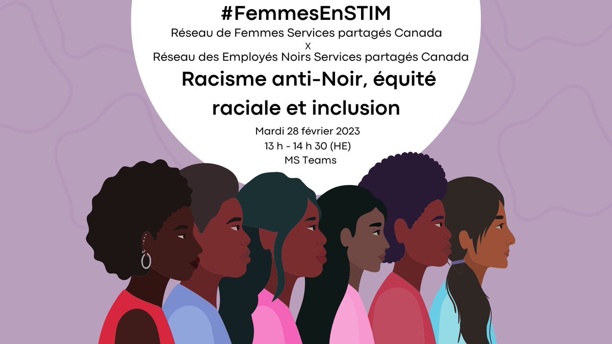 En commémoration de la #MHN2023, nous sommes ravis de nous associer au réseau des employés noirs de SPC pour vous proposer notre prochaine rencontre #FemmesEnSTIM qui portera sur le thème du racisme anti-Noir, de l'équité raciale et de l'inclusion.