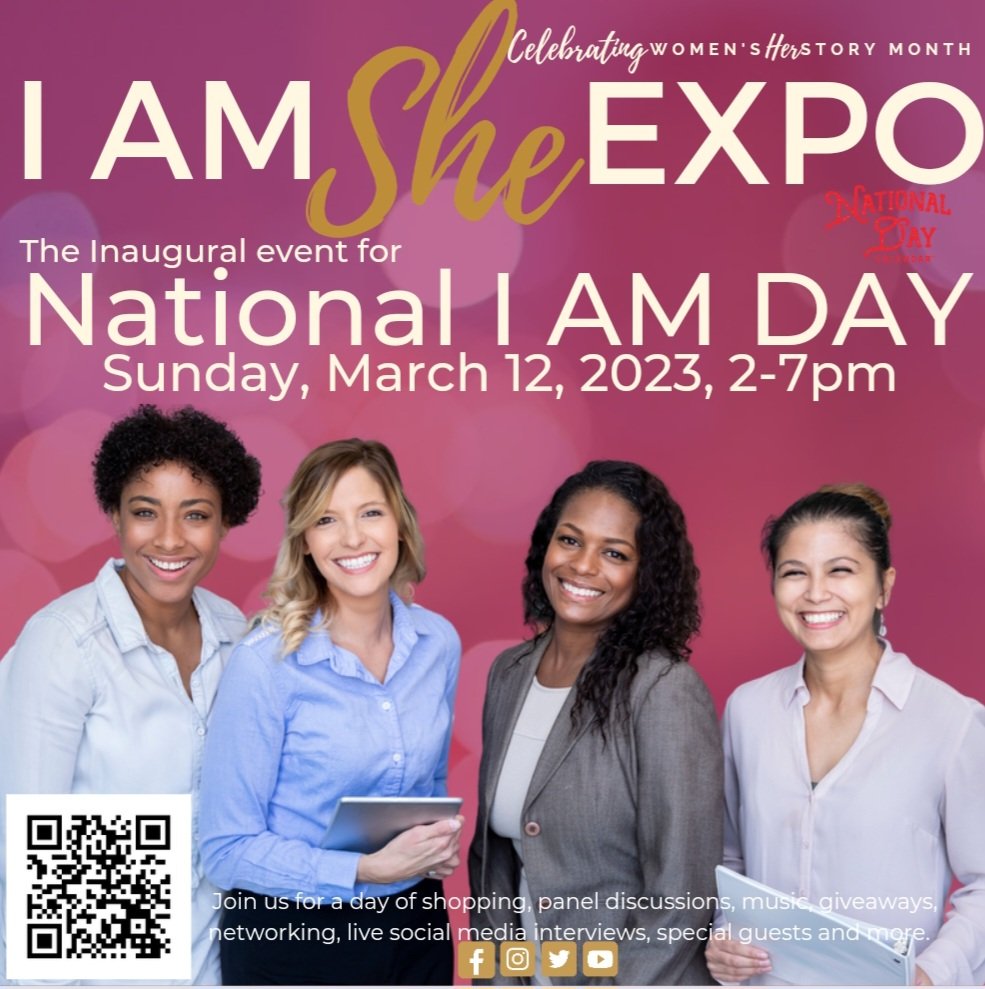she_rocks_it's tweet photo. The countdown is on for National I AM DAY on Sunday, March 12, 2023!  We are so excited about the celebration on this day!  We have something for everyone!  Be sure to grab your ticket and celebrate with us!  https://t.co/9a5VD9LyEG
#entrepreneur  #motivation  #womenshistorymonth https://t.co/hbtIFmwZPR