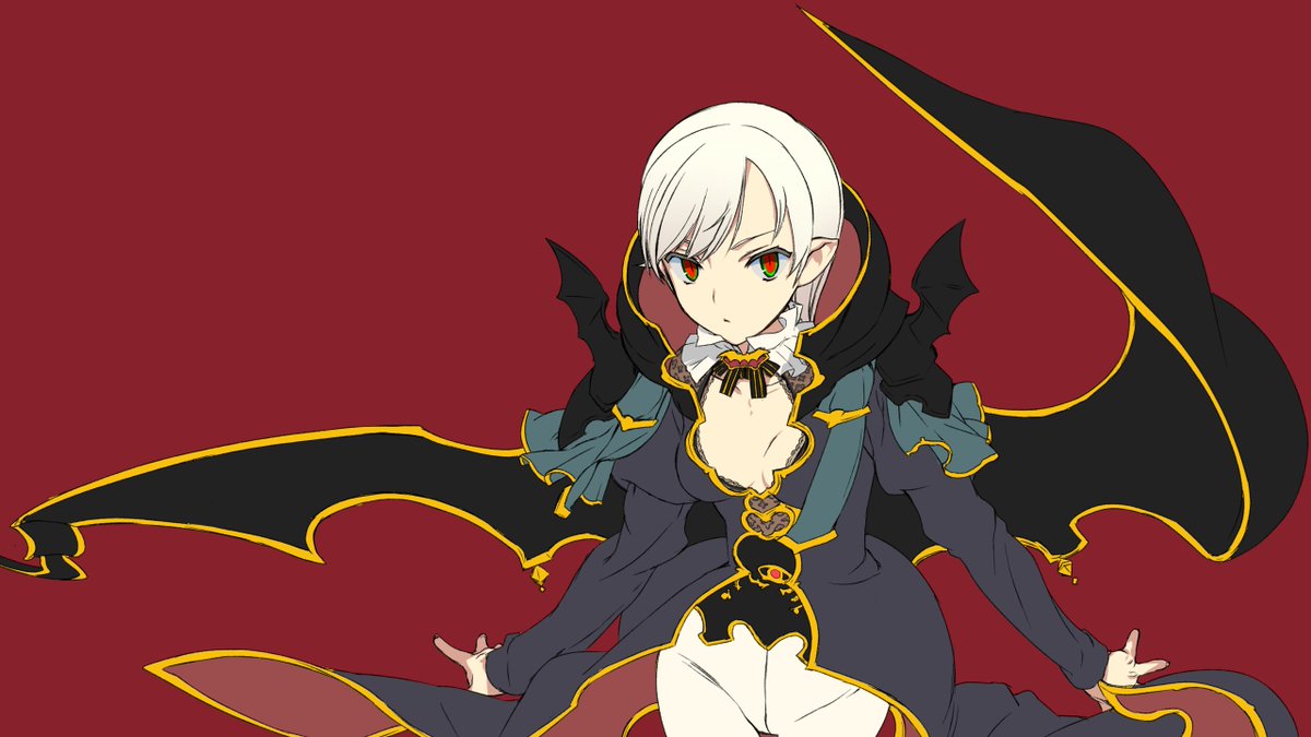 「0211立ち絵ラフ魔王スラルやっと描けた1枚。当時魔王ちゃんが闊歩してた世で」織音(一つ目絵描き妖怪)のイラスト