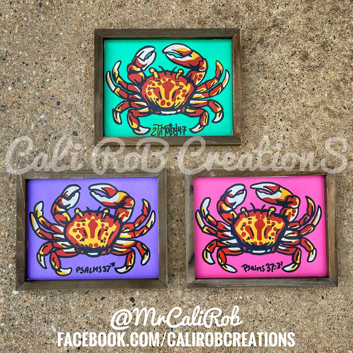 The crab trio is complete! 🦀
•
#CaliRobCreations #MsGulfCoast #GulfCoast #CoastLife #CoastalLiving #CoastalArt #Crab #CrabArt #Art #Artwork #Painting #ArtistToFollow #MrCaliRobHimself