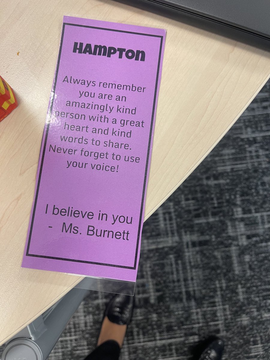 I was walking through a classroom and noticed that each student has a personalized bookmark from the teacher. All I can say is wow! Thank a teacher today for pouring their all into our future.
