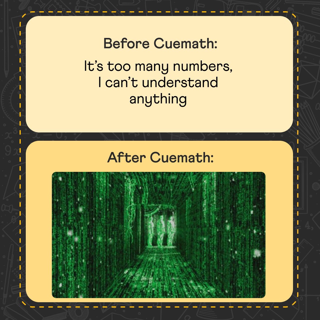 Cuemath's tweet image. I’m seeing numbers everywhere and I’m not complaining. 😄
#numbers #mathconcepts #maths #mathematics #math #mathproblems #mathmemes #mathstudents #education #mathtutor