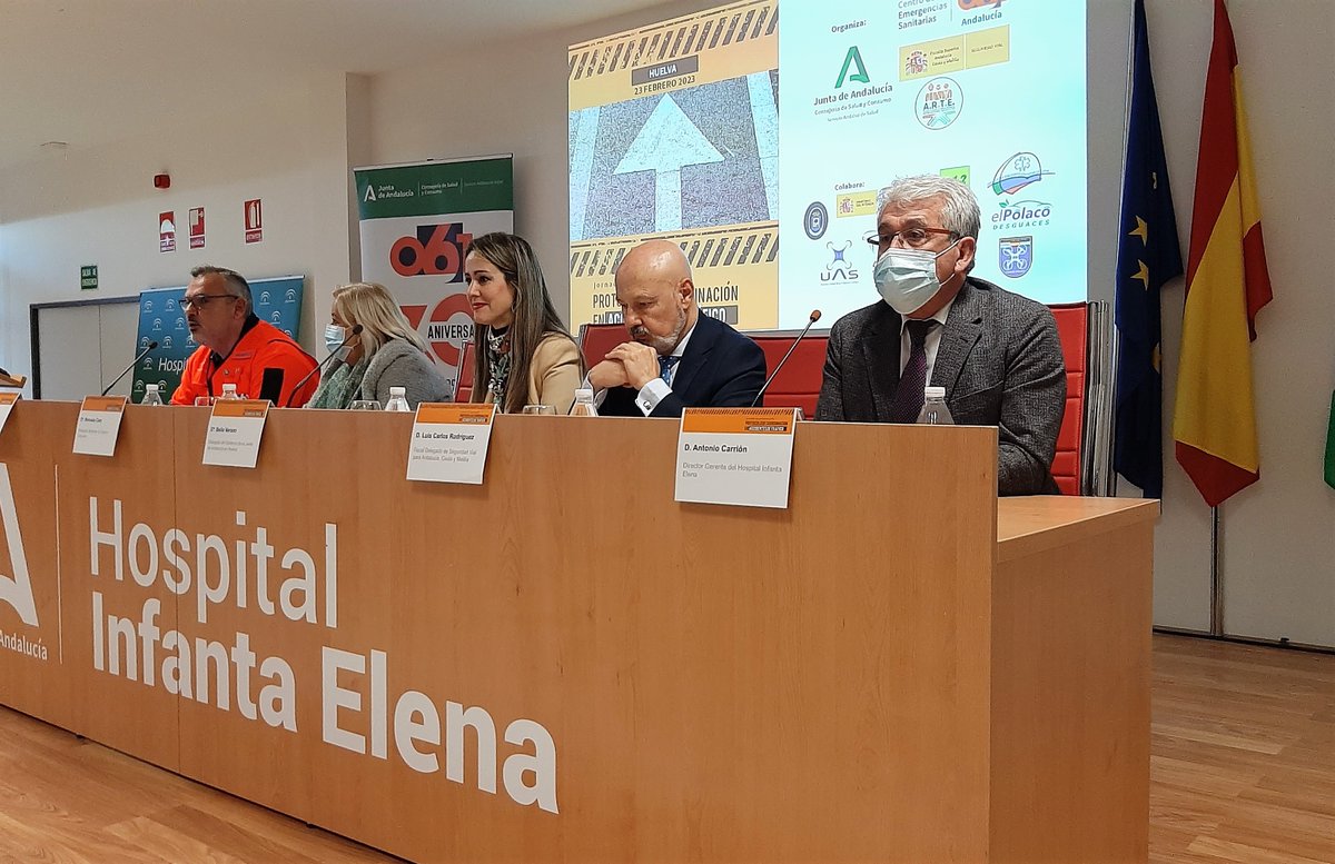 InfantaElenaH's tweet photo. Emocionante y complejo ha sido el simulacro organizado esta mañana en el @InfantaElenaH , por @061EPES y la Fiscalía de Seguridad Vial, demostrando la necesaria coordinación en la asistencia a las víctimas y, sobre todo, que estamos en buenas manos. 

#ElHospitaldelasPersonas https://t.co/p6Jl9draa5