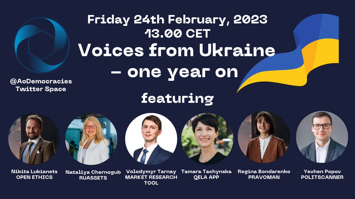 Voices from Ukraine📢🇺🇦

Join us tomorrow at 13.00 CET as we hear from our Ukrainian democracy tech community one year on from Russia's brutal invasion. 

Set a reminder now👇 x.com/i/spaces/1PlJQ…