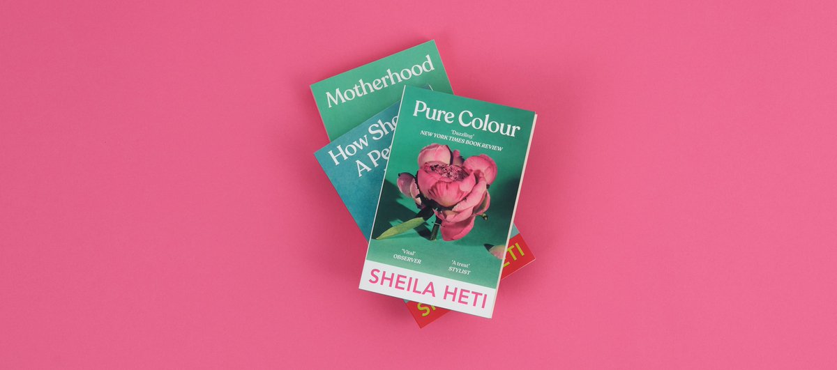 vintagebooks's tweet photo. Today is publication day for the paperback edition of #PureColour by Shelia Heti! 🎉
To mark the publication, the Vintage Design Team have created these stunning new book jackets for #HowShouldaPersonBe? and #Motherhood. 🌸🍎🍇
Jacket photography by Sara Cwynar. https://t.co/Dnaa90Xt0i