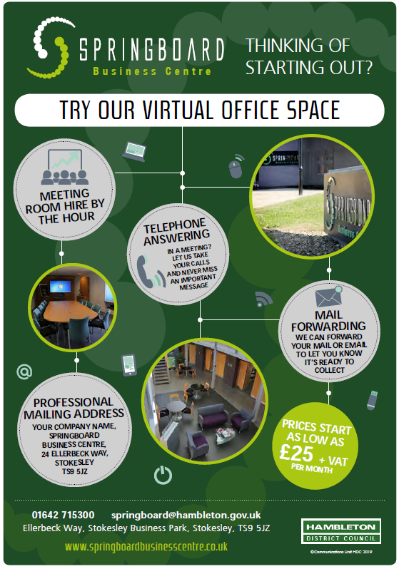 springboardBC's tweet photo. Did you know we offer virtual office services? Call us today for more information 01642 715300 https://t.co/J74p09pLZ4