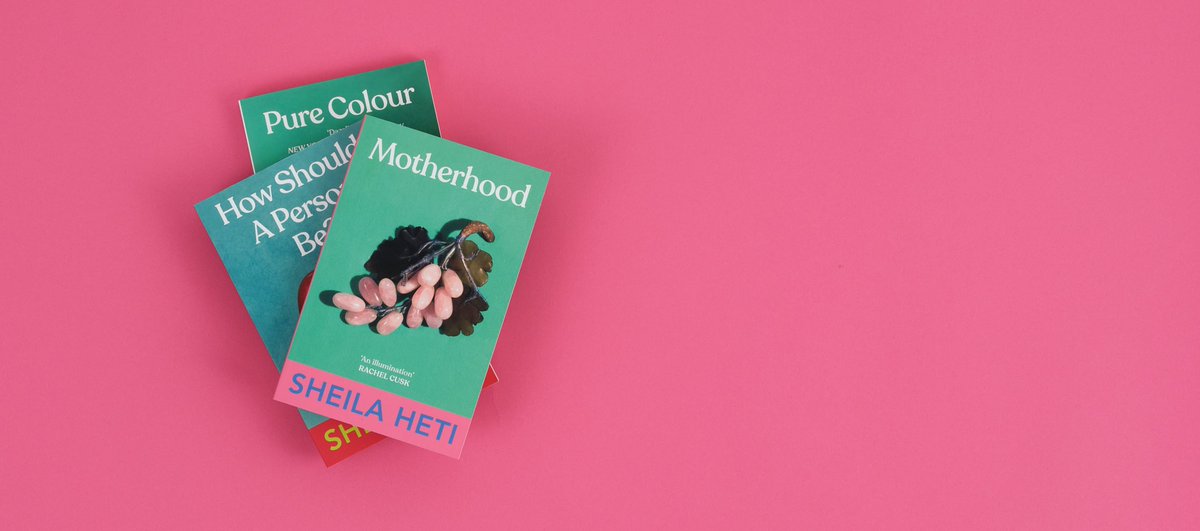 vintagebooks's tweet photo. Today is publication day for the paperback edition of #PureColour by Shelia Heti! 🎉
To mark the publication, the Vintage Design Team have created these stunning new book jackets for #HowShouldaPersonBe? and #Motherhood. 🌸🍎🍇
Jacket photography by Sara Cwynar. https://t.co/Dnaa90Xt0i