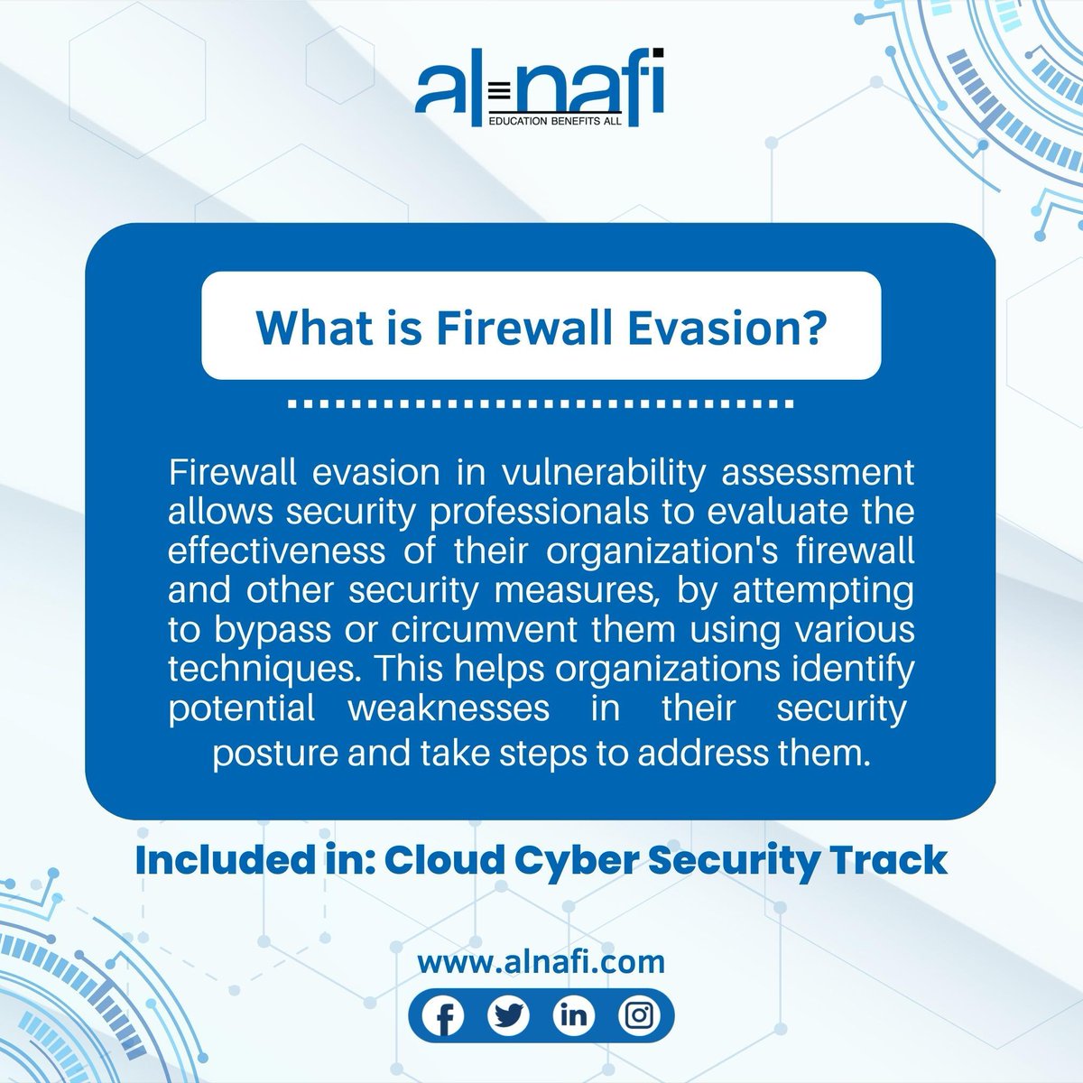 AlNafi99's tweet photo. Learn about the evolving landscape of firewall evasion techniques.🥷
                                                 Also
                   Included in our Cloud Cyber Security Track.

Enroll now at https://t.co/5FxInZBN07  📢 https://t.co/KgjZchbole