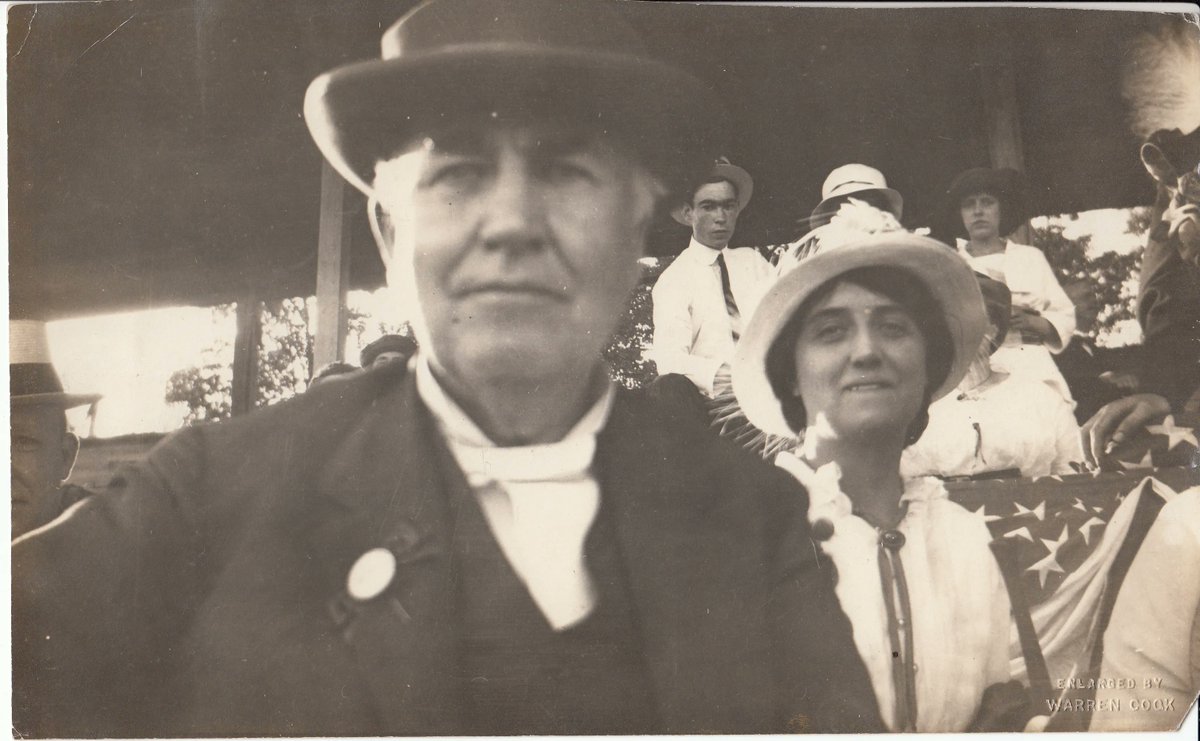 TEdisonOfficial's tweet photo. This just in - #ThomasEdison took selfies too! #beforehistime #cheese https://t.co/YZp9CiiXHa