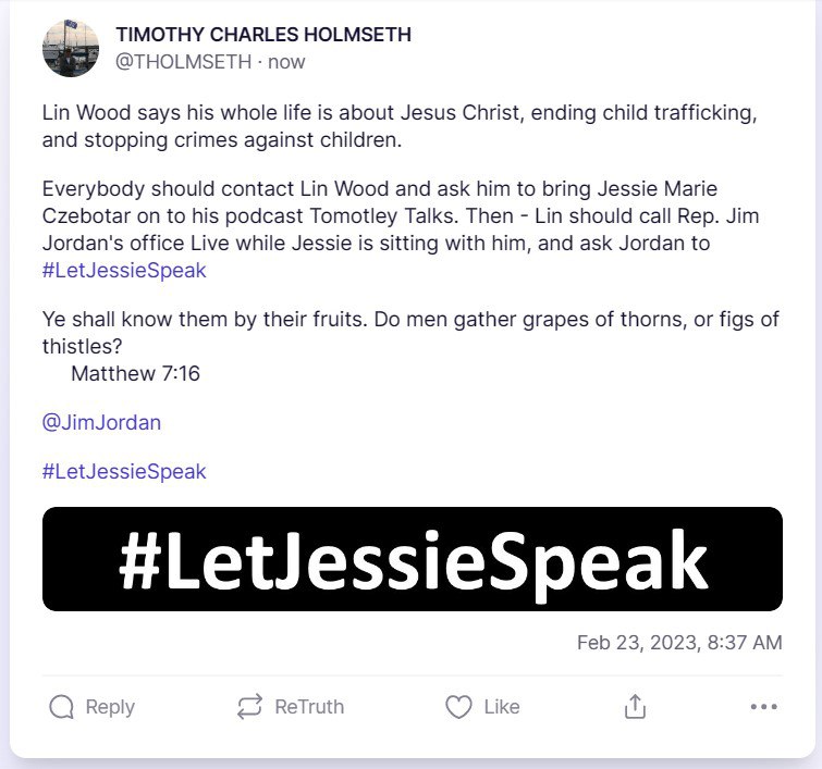 CzebotarJessie's tweet photo. #LetJessieSpeak https://t.co/eZvWcQPbv8