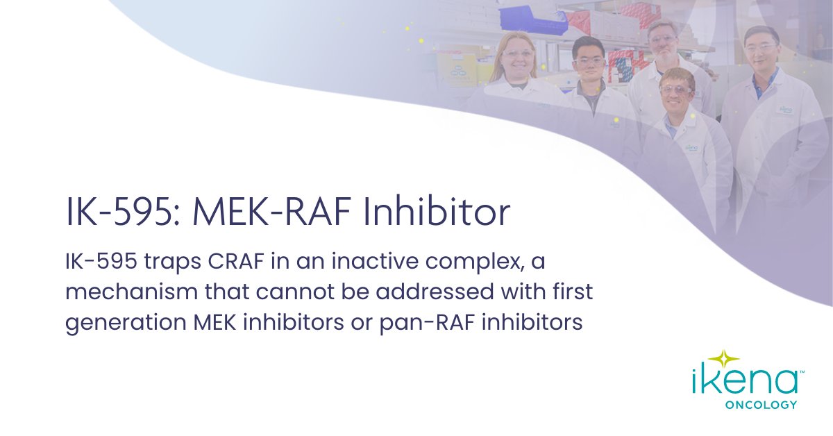 IkenaOncology's tweet photo. Ikena’s development candidate, IK-595, traps MEK and RAF in an inactive complex, more completely inhibiting RAS signals than existing inhibitors. To learn more about how Ikena is exploring addressable targets in the RAS signaling pathway visit our website: https://t.co/hL3ykvNf6F https://t.co/8JnxXfYkzc