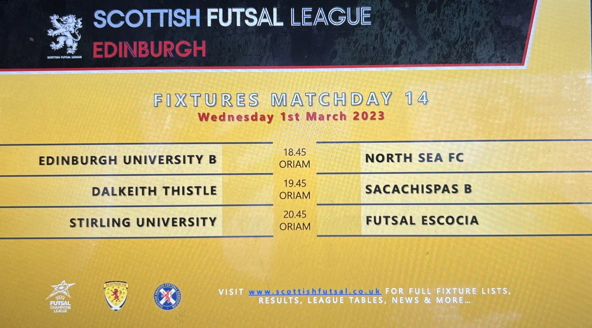 Fixtures Next Week Updated League table