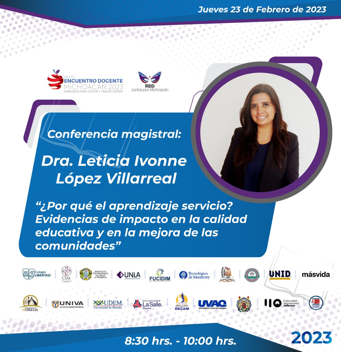 ¡Arrancamos! 🙌🏻

Únete a la   conferencia magistral inaugural del Sexto Encuentro Docente Michoacán 2023 a través de nuestra página de facebook.
