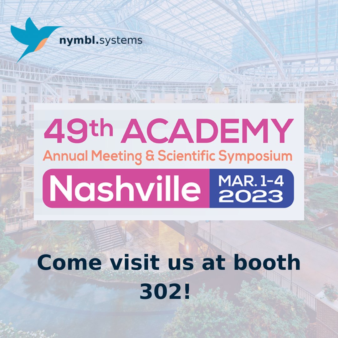 Nymbl is excited to be exhibiting at the @AcademyofOandP Annual Meeting & Scientific Symposium in Nashville, TN, March 1-4! Come visit our booth with @therealOPGA.

#AAOP2023 #OPGA #VGM #conference #oandp #orthotics #prosthetics