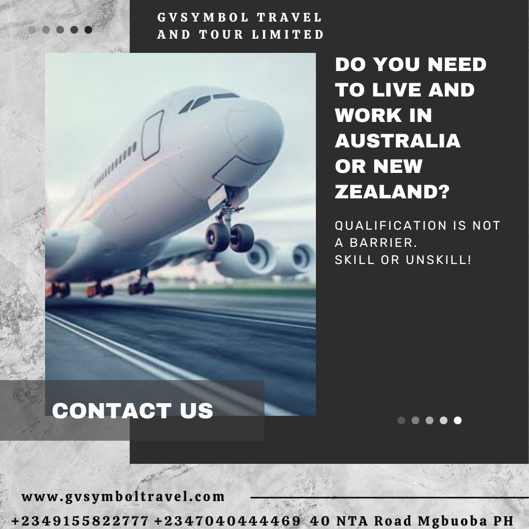 SymbolGv's tweet photo. Travel, live and work in Australia or New Zealand.
with Gvsymbol Travel and tour limited, it is possible!..

_____________________________________________________
Nnamdi Kanu #APCIzGone BREAKING NEWS Sowore Soso #RMKinKano Simon Ekpa #QuestionsForDatti Bola Ahmed Tinubu Arise TV https://t.co/ZtJeTz8zJg