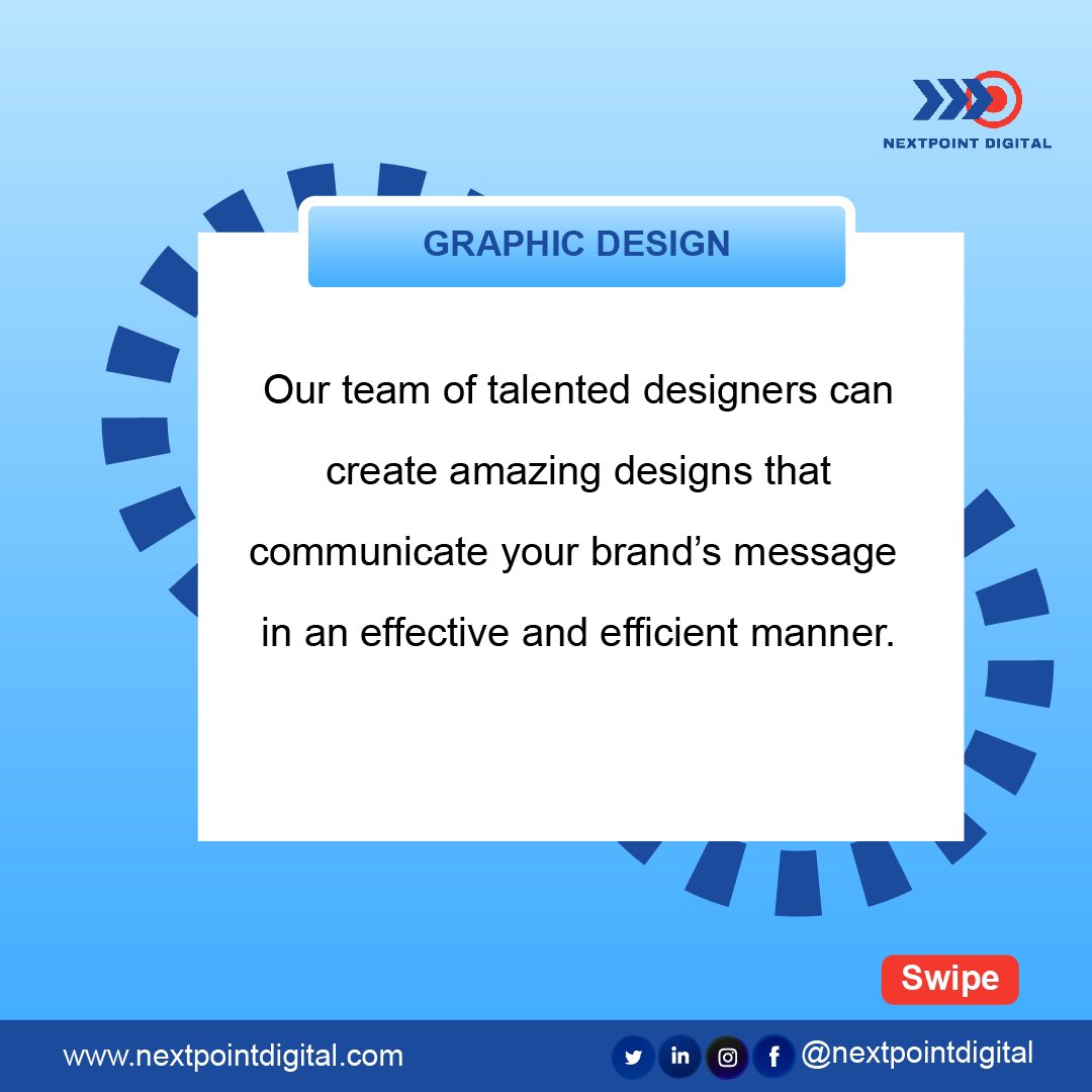 nexpointdigital's tweet photo. More on our services.
#digitalmarketingtips #digitalmarketing #nextpointdigital #brandmanagement #brandawareness #design #marketing https://t.co/nFYt94Vm9t