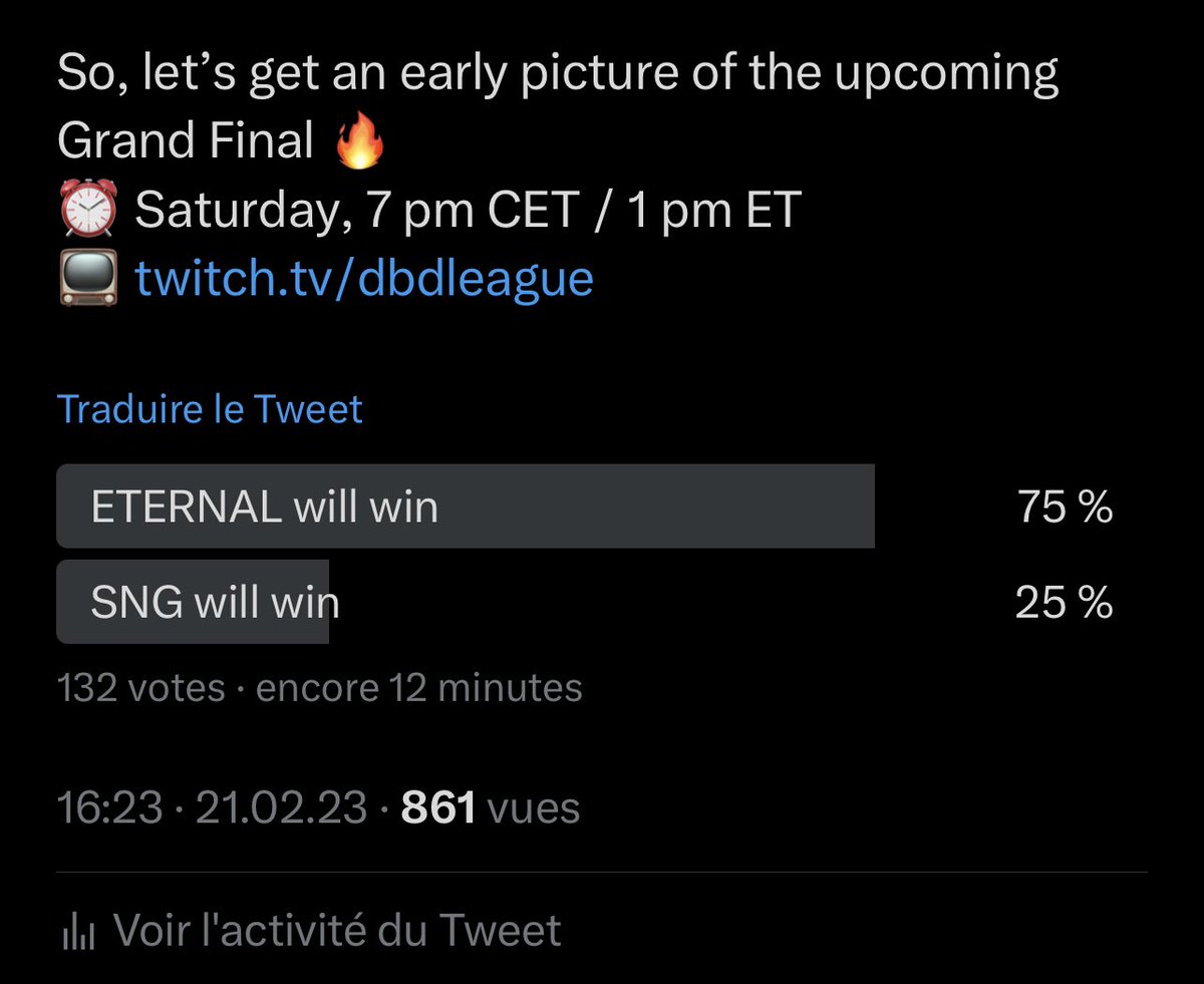 DBDLeague's tweet photo. 75% Eternal… impressive 🤔 

Let’s see if people right about it
⏰ Saturday, 19:00 CET
📺 https://t.co/NHXCHOk9S7 https://t.co/UvlmXp1SCC