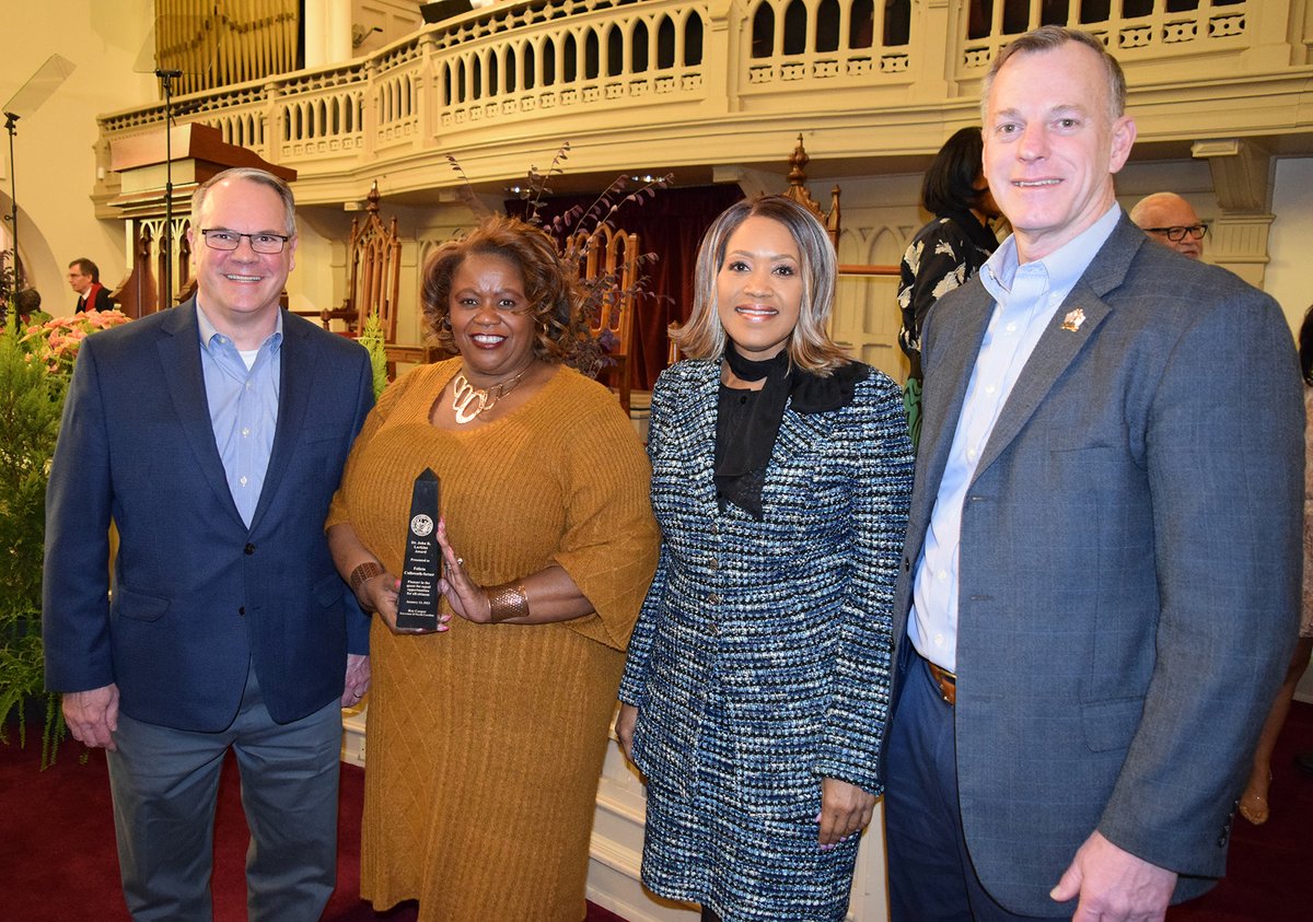 #TBT to last month's #MLK2023 Celebration and the presentation of the John R. Larkins Award to #NCCommerce employee Felicia Culbreath-Setzer. For more on Felicia and her #DEI leadership, see: bit.ly/3QCjQQG