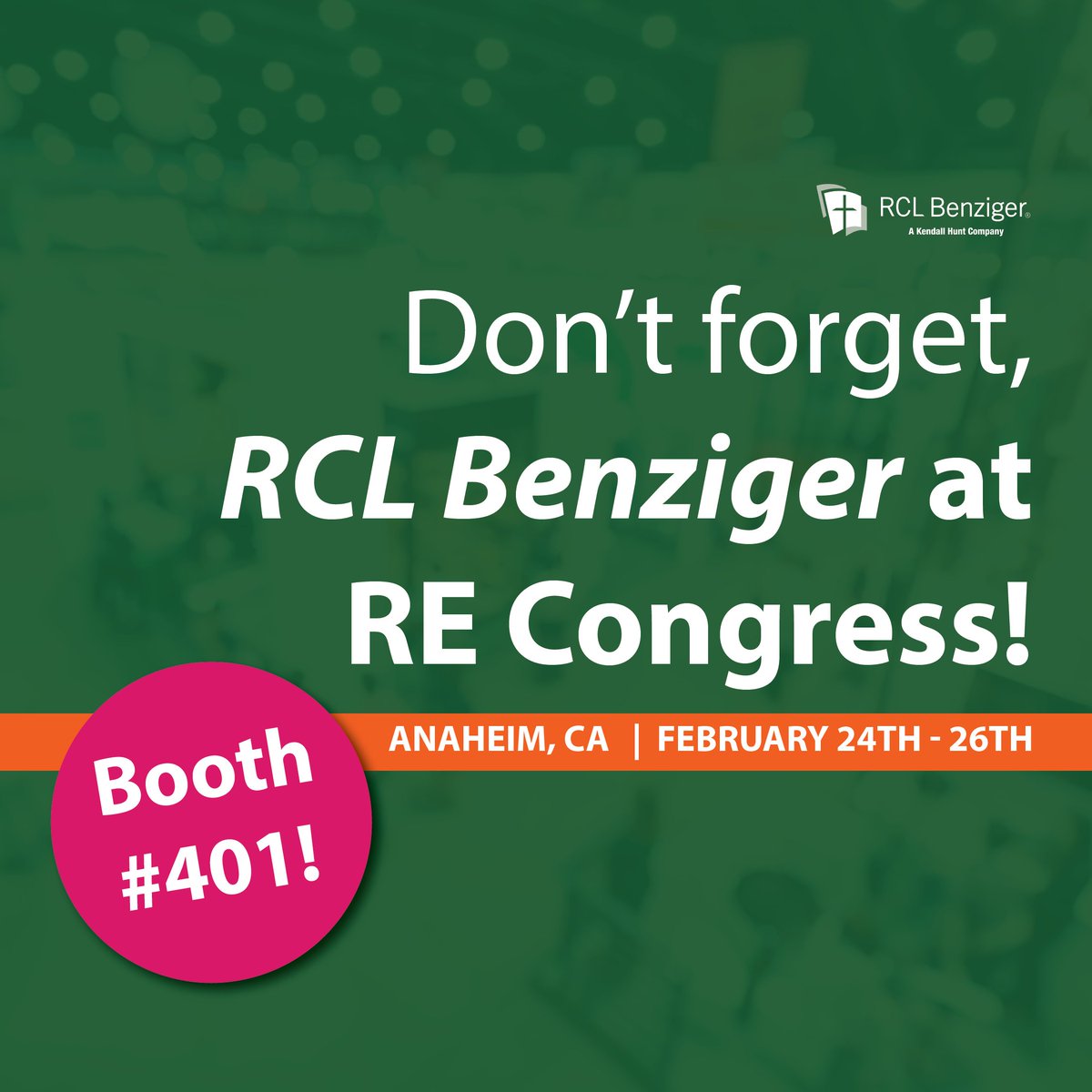 RCLBenziger's tweet photo. We're so excited to be back at @LACongress! We hope to see you there. 😀 https://t.co/OZqVonzC60