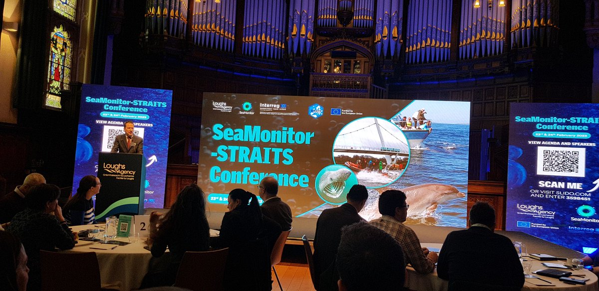 Richard Kennedy @AFBI_NI reflects on insights to salmon at-sea mortality gained from programmed acoustic tags in spectacular Derry/Londonderry Guildhall @SeaMonitor1 final conference