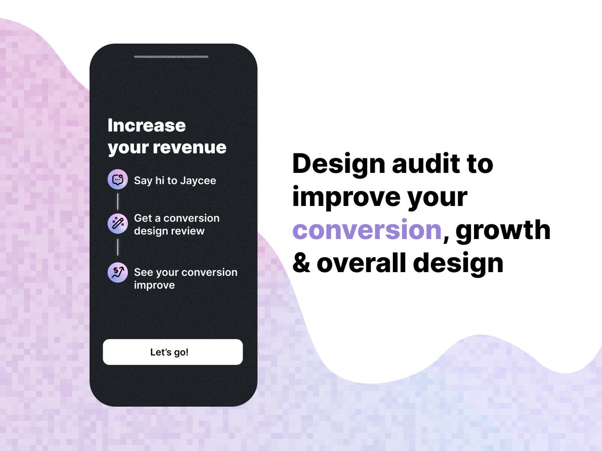 I’m offering design reviews for apps to increase your revenue through ethical conversion! 

I will give you an analysis of your app with actionable recommendations to improve your conversion, retention and overall design. 

If you're interested in purchasing this, dm me!
