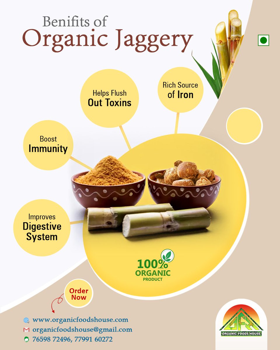 Organic Foods House (OFH)#organicfood
#organicjaggery
#organicsweetener
#jaggerylove
#healthylifestyle
#sustainableliving
#naturalsweetener
#cleanfood
#healthyeating
#ethicalfood
#farmtotable
#organiclife
#foodwithintegrity
#wholesomefood
#unrefinedsugar
#sugaralternative