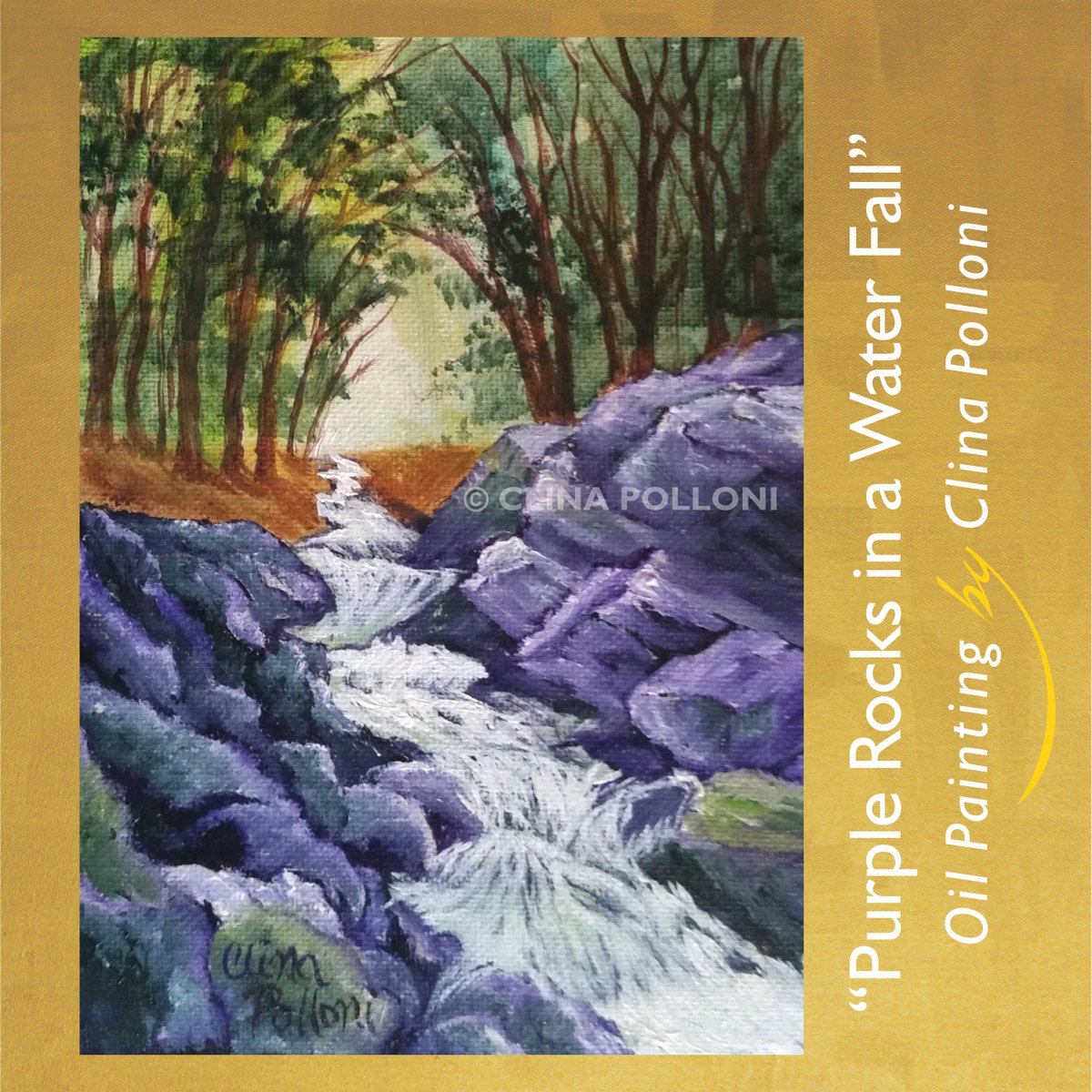 ClinaPolloni's tweet photo. Purple Rocks in a Water Fall by Clina Polloni. Clear waters dancing in the rocks. Miniature landscape.
#waterfall #purplerocks #miniaturelandscape #littleartgallerync #paintingforsale #wakeforestnc #oilpainting #thecottonco #clinapolloniart
https://t.co/rqHd0xBnkv https://t.co/BizhL5IIu8