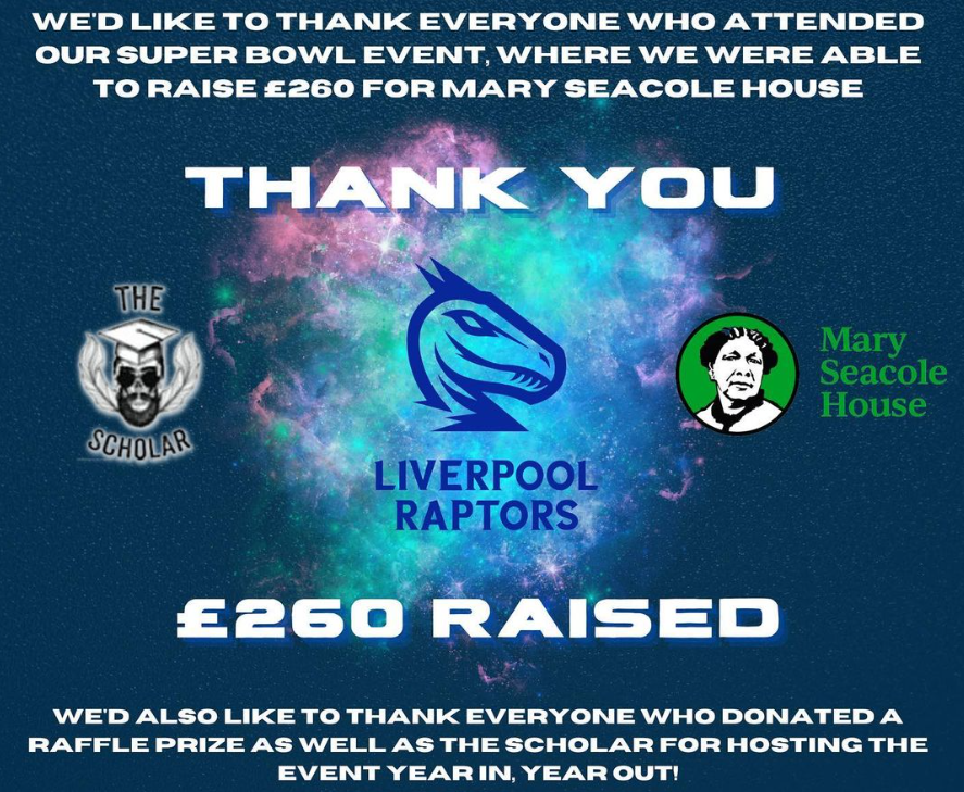 Huge THANK YOU to the Liverpool Raptors @LivUni 💚 Amazing fundraising effort, we are really so very grateful for the support 🙏🏾 maryseacolehouse.com/make-a-differe… #GetInvolved #SupportLocal #SmallCharities #MentalHealthMatters