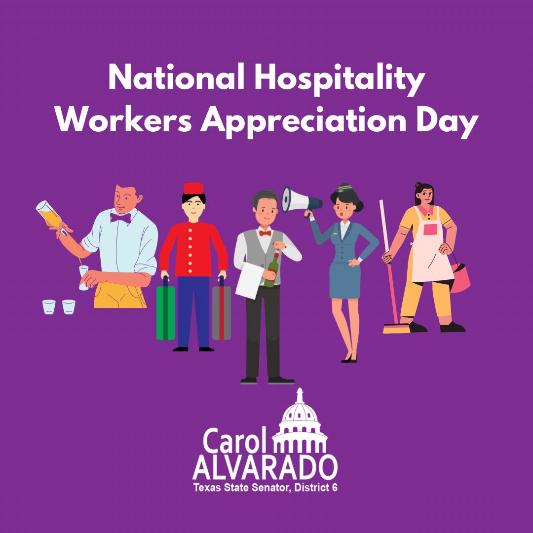 CarolforTexas's tweet photo. Today we celebrate &amp; recognize the hardworking hospitality professionals who make our experiences memorable and our travels enjoyable. Your dedication to providing exceptional service does not go unnoticed. Thank you for all that you do! #NationalHospitalityWorkersAppreciationDay https://t.co/YDiBEHQmPM