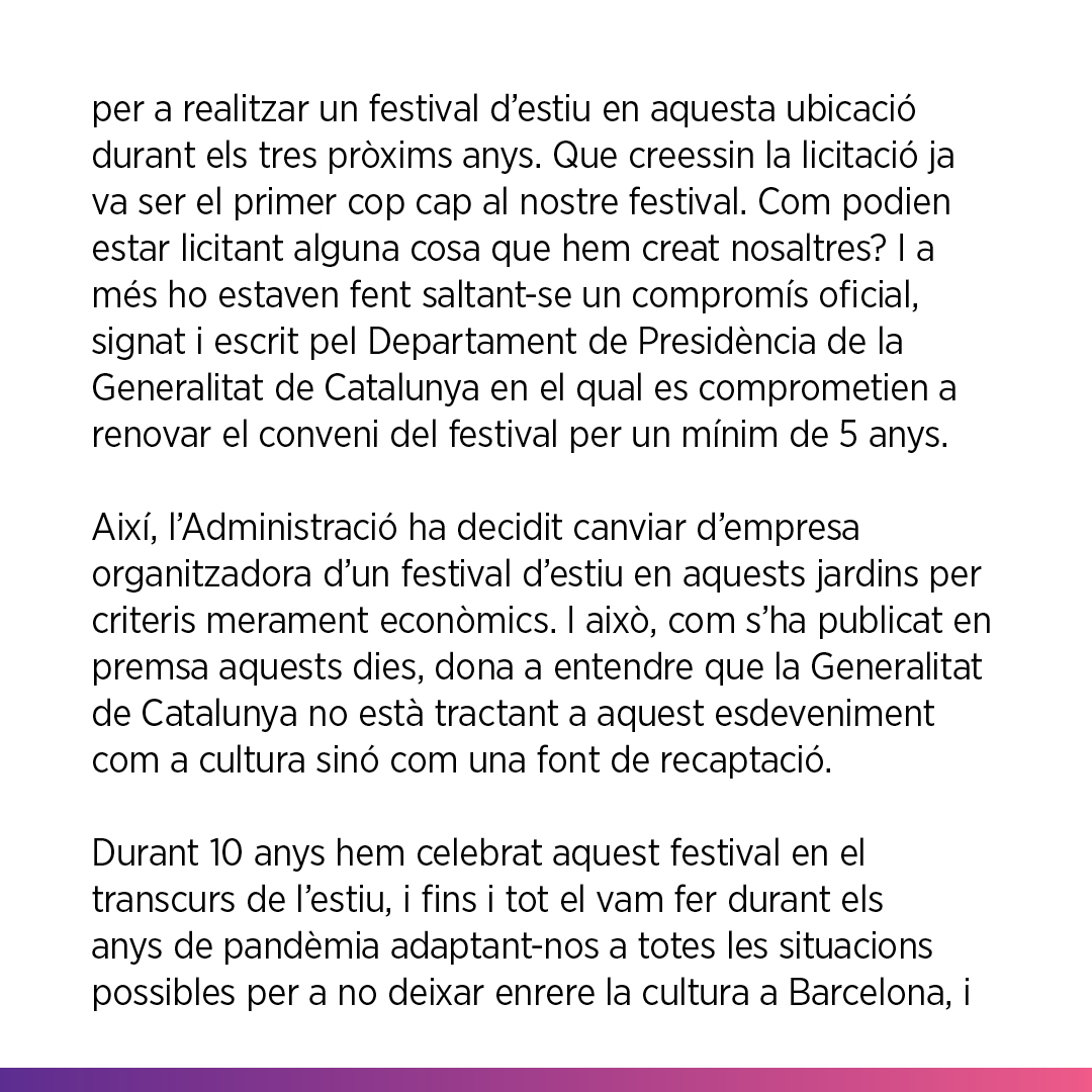 almaoccident's tweet photo. Adéu i gràcies.

Gràcies per acompanyar-nos durant 10 anys de Festival Jardins de Pedralbes, per el vostre suport i confiança.

✍🏽Equip Festival Jardins de Pedralbes https://t.co/qiOnqk1hDA