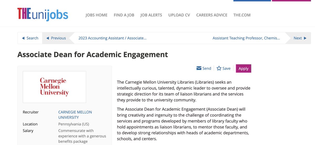 Keith Webster (@cmkeithw) on Twitter photo We're hiring for an Associate Deanof Acadmeic Engagement <a href="/CMULibraries/">CMU Libraries</a> - details are available at timeshighereducation.com/unijobs/listin… We're hiring for an Associate Deanof Acadmeic Engagement <a href="/CMULibraries/">CMU Libraries</a> - details are available at timeshighereducation.com/unijobs/listin…