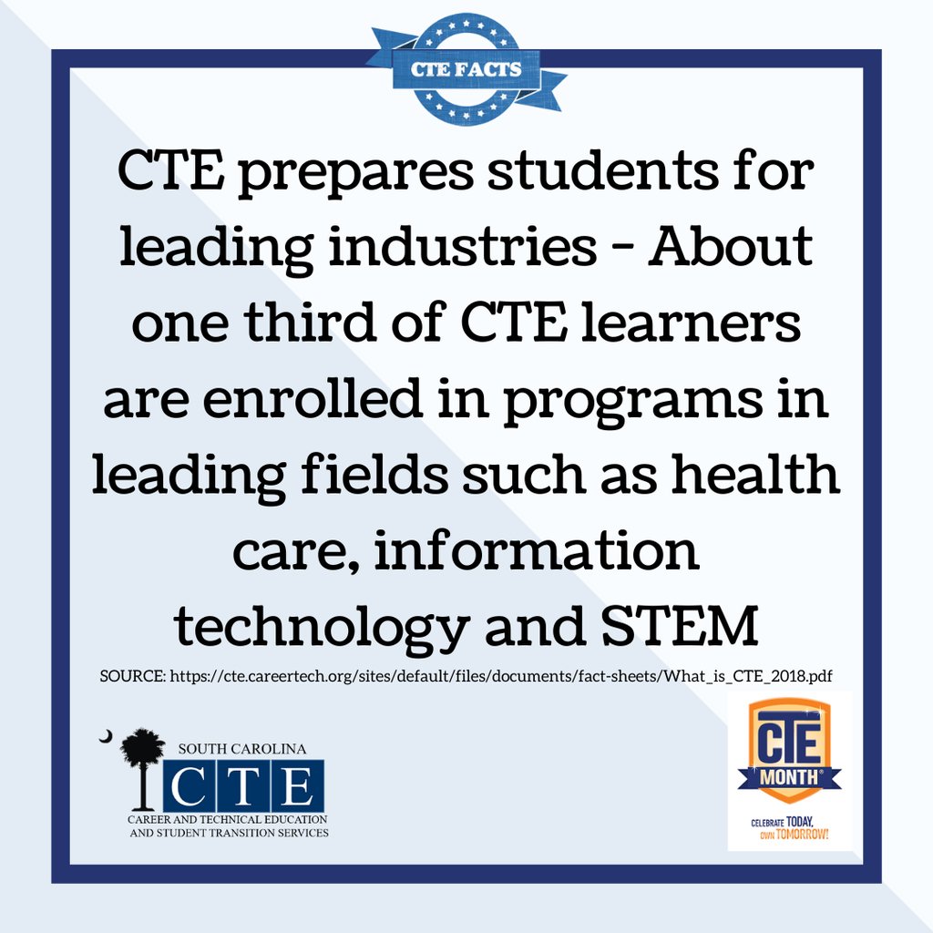 F1SAdvantage's tweet photo. Career and technical education teaches students important life skills. CTE programs offer students the opportunity to learn important 21st-century learning skills while also gaining valuable experience in their chosen field. https://t.co/3whXlEMdET