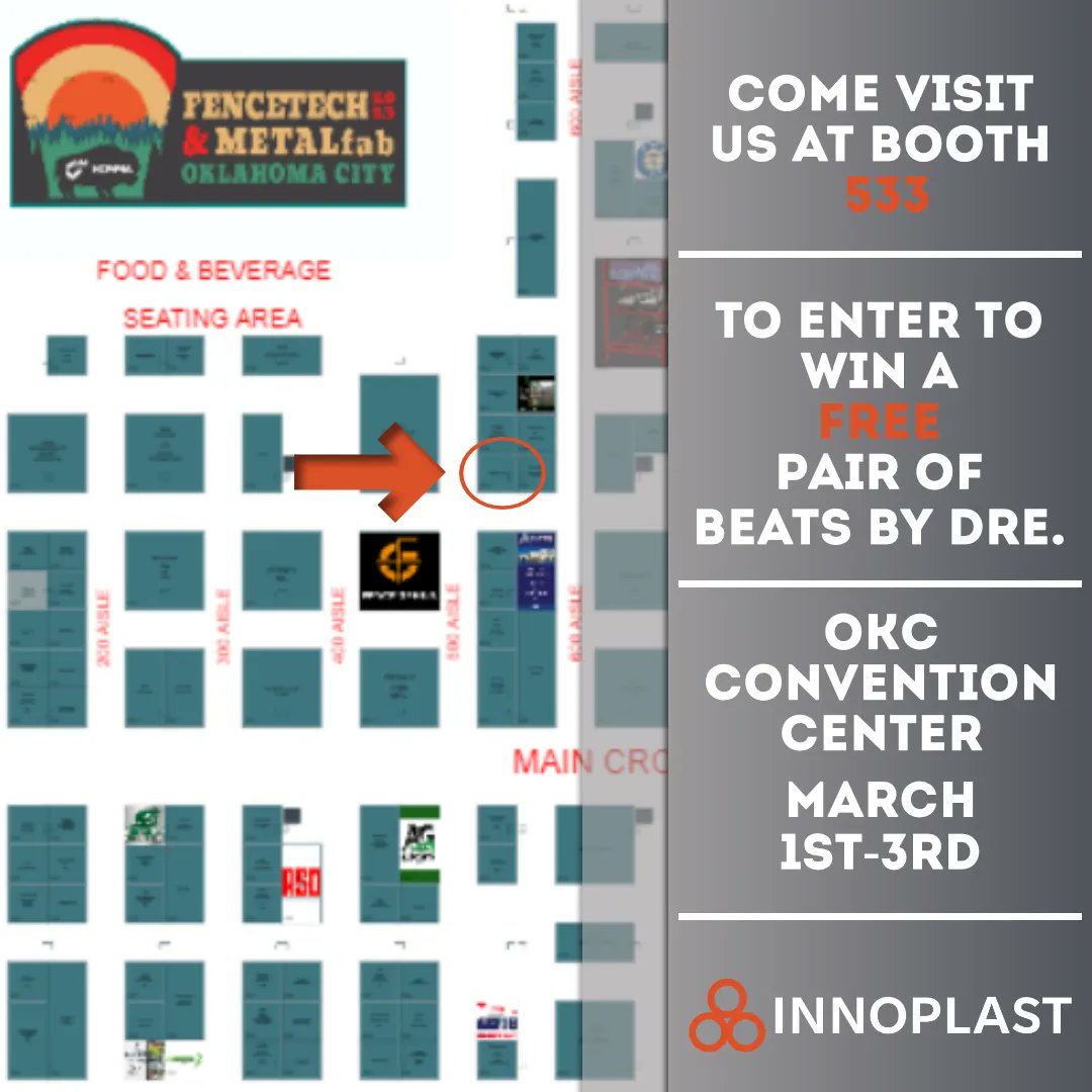Innoplast's tweet image. One more week! We can&apos;t wait to meet you in Oklahoma. #Fencetech2023 #innoplast #tradeshow