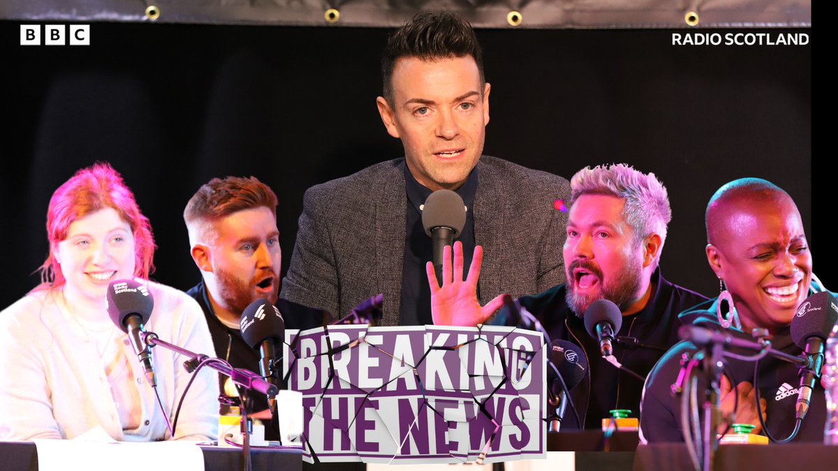 BBCComedyScot's tweet photo. What another fantastic line-up for Breaking the News with @des_clarke
👌 @EleanorMorton
👌@GarethWaugh
👌@ThanyiaMoore
👌@BruceDevlin
#BreakingTheNews 📰
@BBCRadioScot🔊Subscribe @BBCSounds: https://t.co/kvG8uI0Fva https://t.co/Qn4fnfLaVJ