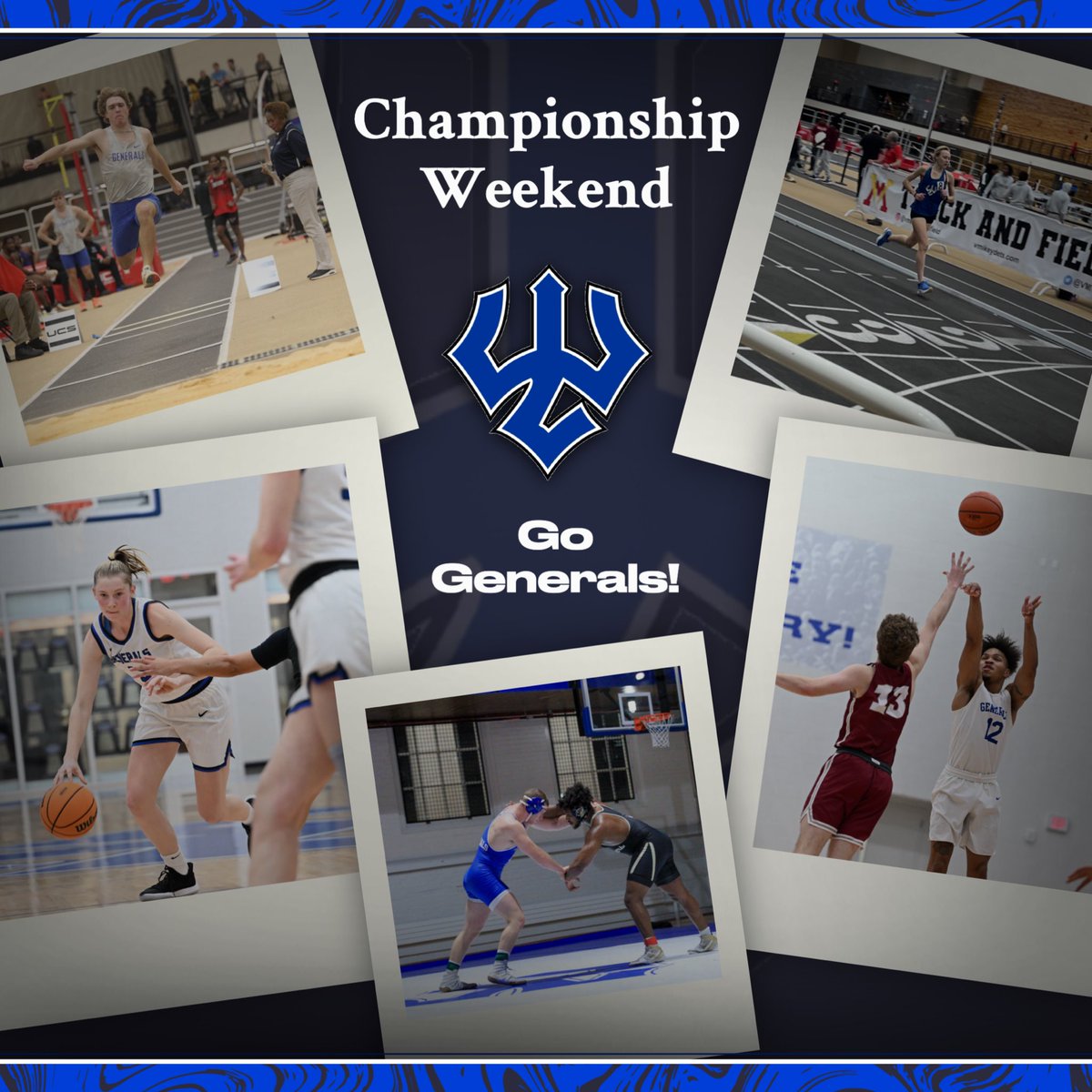 Good luck to our winter sports competing this weekend at @odacathletics championships and at regionals! We are cheering you on! #bleedblue #gogenerals #championshipweekend