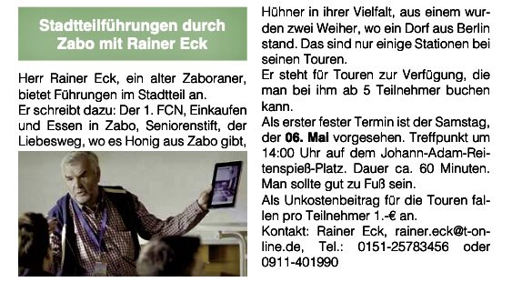 Rundgang im Stadtteil Zerzabelshof