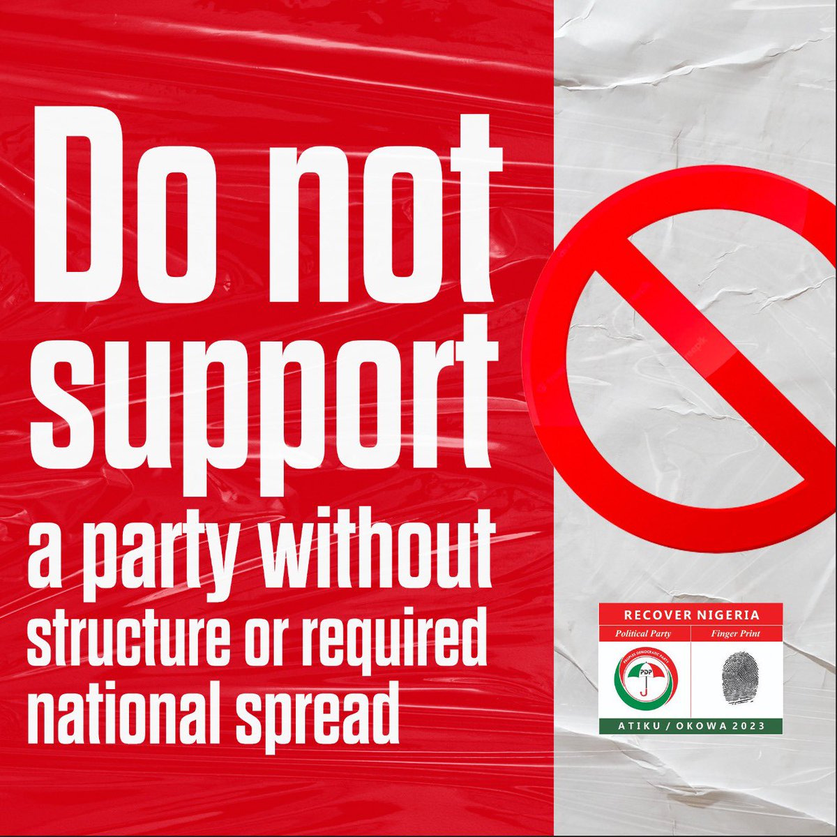 IamTheTownCrier's tweet image. #FinalPush2023 
The coming election is not about sweet talk and empty statistics, it’s about real value and the political will to fulfill promises made. Only @atiku and @IAOkowa have such nationwide influence and acceptability. Don’t vote Muslim/Muslim ticket. #VotePDP