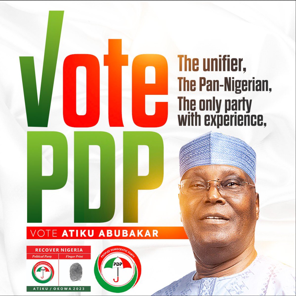 IamTheTownCrier's tweet image. #FinalPush2023 
The coming election is not about sweet talk and empty statistics, it’s about real value and the political will to fulfill promises made. Only @atiku and @IAOkowa have such nationwide influence and acceptability. Don’t vote Muslim/Muslim ticket. #VotePDP