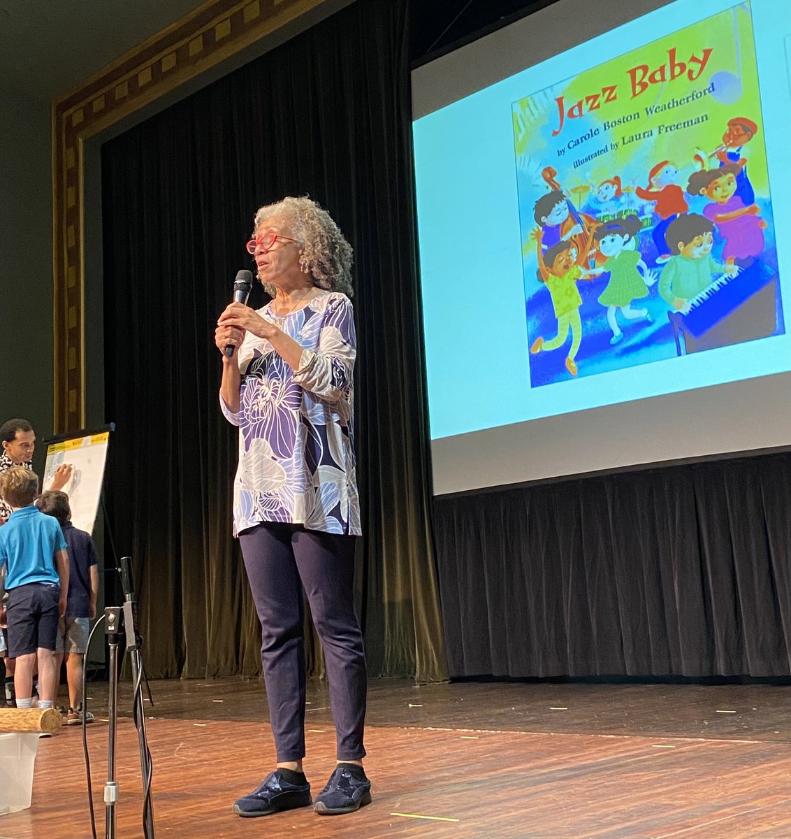 Finkreads's tweet photo. @poetweatherford author of over 70 books and poet, spoke to the students @ccdsnews at lower school about the importance of writing. #poetry #blackhistory @BWiseCCDS https://t.co/nskgCCpYA4