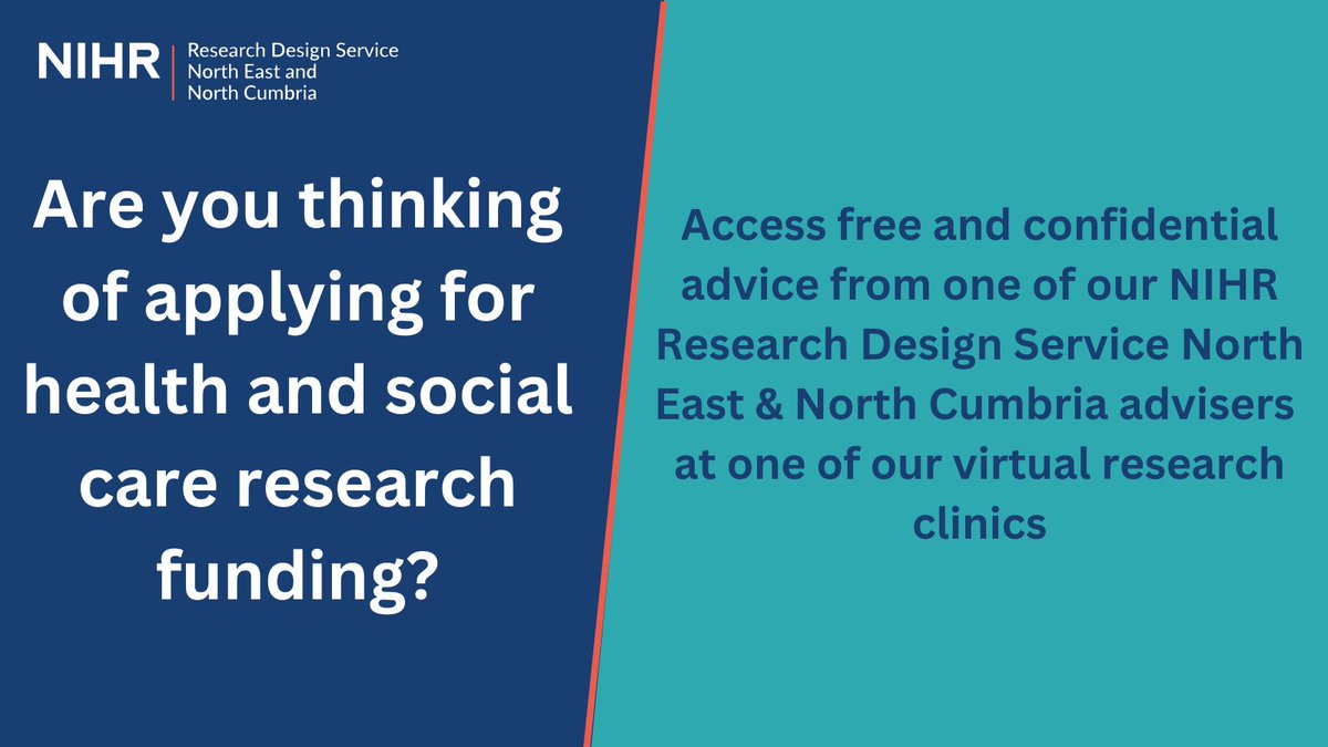 Virtual research clinic appointments available 21 March 10-1pm book at bit.ly/3xTbGuF @UoCResearch @steesresearch @hsciResearch @UoSResearch @ResearchCNTW @NCICResearch @QEHResearch @NuTHResearch @NTHFTResearch @TEWVresearch @NEAS_Research @NewcastleCC @NCL_medresearch