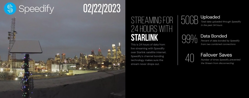 speedify's tweet image. 2/22 was a pretty cloudy, which may be why #Speedify had to save our 24/7 #Starlink stream 40 times!
Watch the stream live on @Twitch &amp; play with our #chatcommands while you watch Starlink in action: twitch.tv/speedifylive
#spacex @SpaceXStarlink #irl #Philly #twitchstreaming