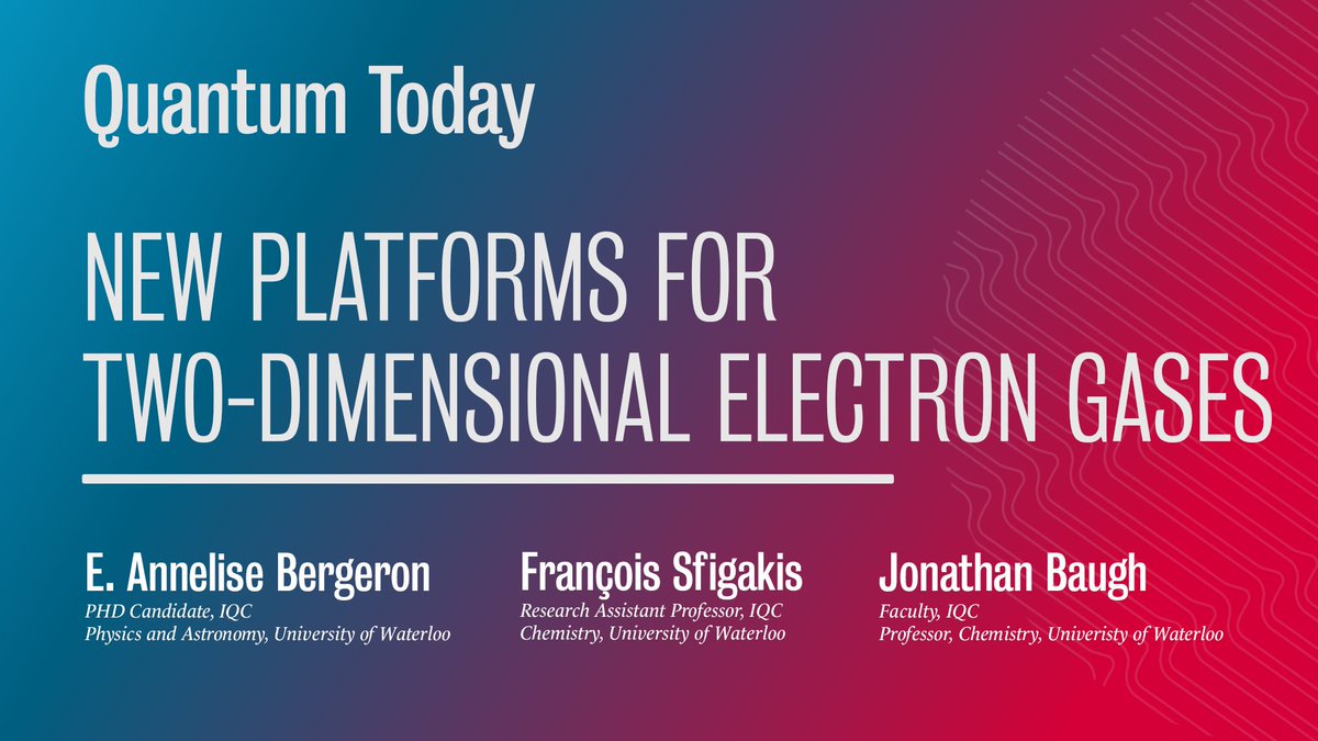 Join us for the next Quantum Today session on Friday, March 17th at 12pm ET!

We'll be sitting down with IQC researchers to talk about their work, its impact and where their research may lead.

bit.ly/3SoyxI4