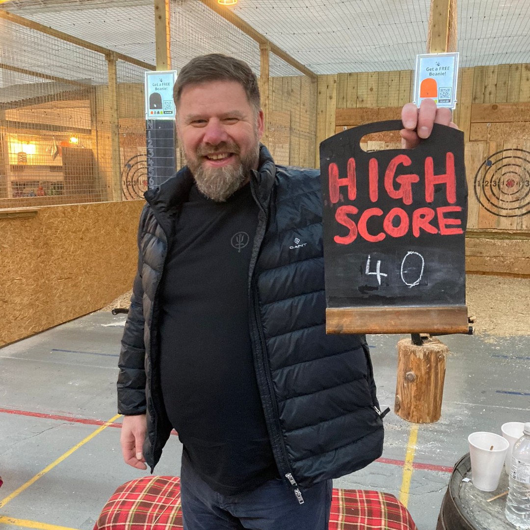 Which member of your group would get the highest score?! #Competitive #AxeThrowing #TimberJacks #GreatFun #Friends