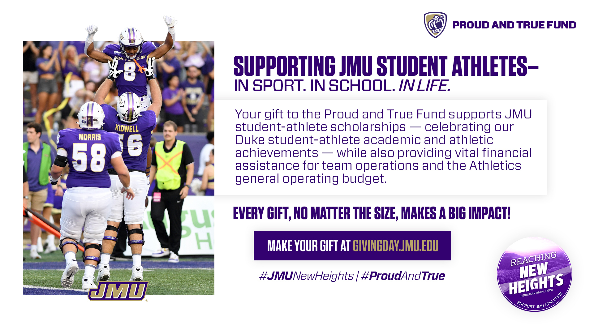 JMU Football on Twitter "Your gift, no matter the amount, can make a BIG IMPACT on the JMU