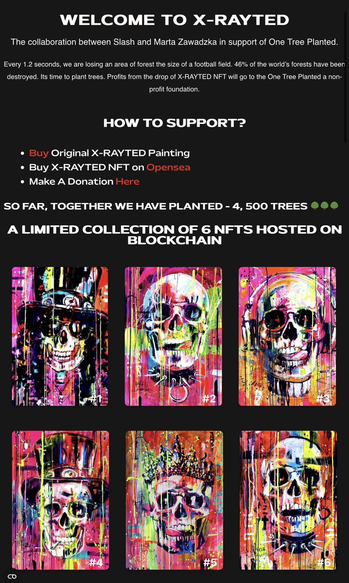 How To Support X-RAYTED?
- Buy Original Painting 
- Buy X-RAYTED NFTs - opensea.io/collection/x-r…
- Make a donation, link on our website!

<a href="/Slash/">Slash</a> <a href="/marta_zawadzka/">Marta Zawadzka artist</a> <a href="/onetreeplanted/">One Tree Planted</a> 

#nft #nftcommunity #nftdrop #nftart #slash
